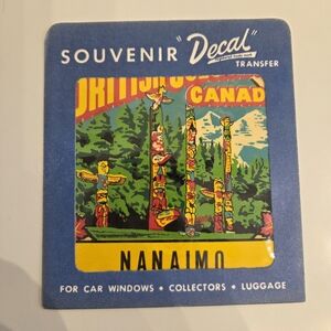 Vintage 60s-70s Decal Transfer For Car Window Nanaimo British Columbia